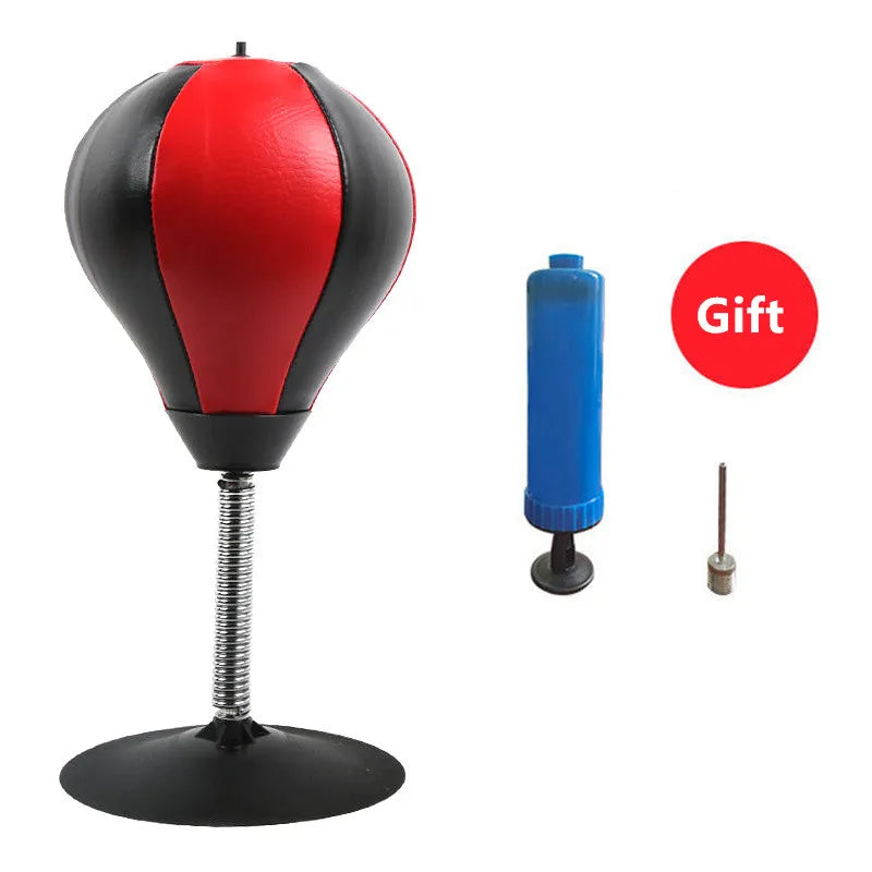 Stress Buster Desktop Punching Bag with Suctions PU Inflatable Stress Relief Boxing Ball Muay Tai MMA Exercise Sports Equipment