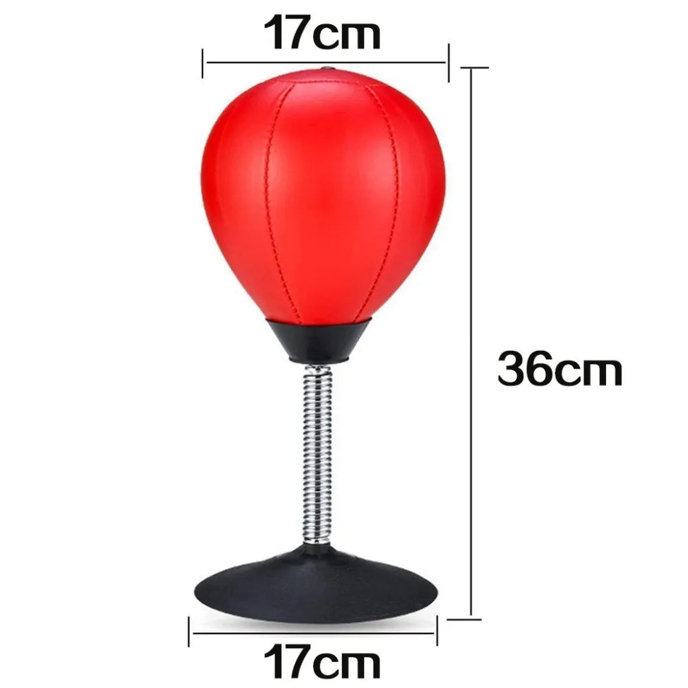 Stress Buster Desktop Punching Bag with Suctions PU Inflatable Stress Relief Boxing Ball Muay Tai MMA Exercise Sports Equipment