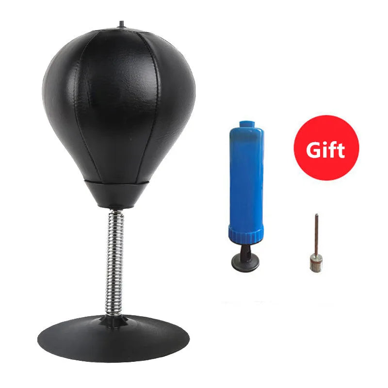 Stress Buster Desktop Punching Bag with Suctions PU Inflatable Stress Relief Boxing Ball Muay Tai MMA Exercise Sports Equipment